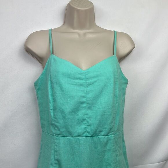 J.Crew Factory Linen Blend Slip Midi dress in sun washed mint NWT size 2 - Picture 2 of 14